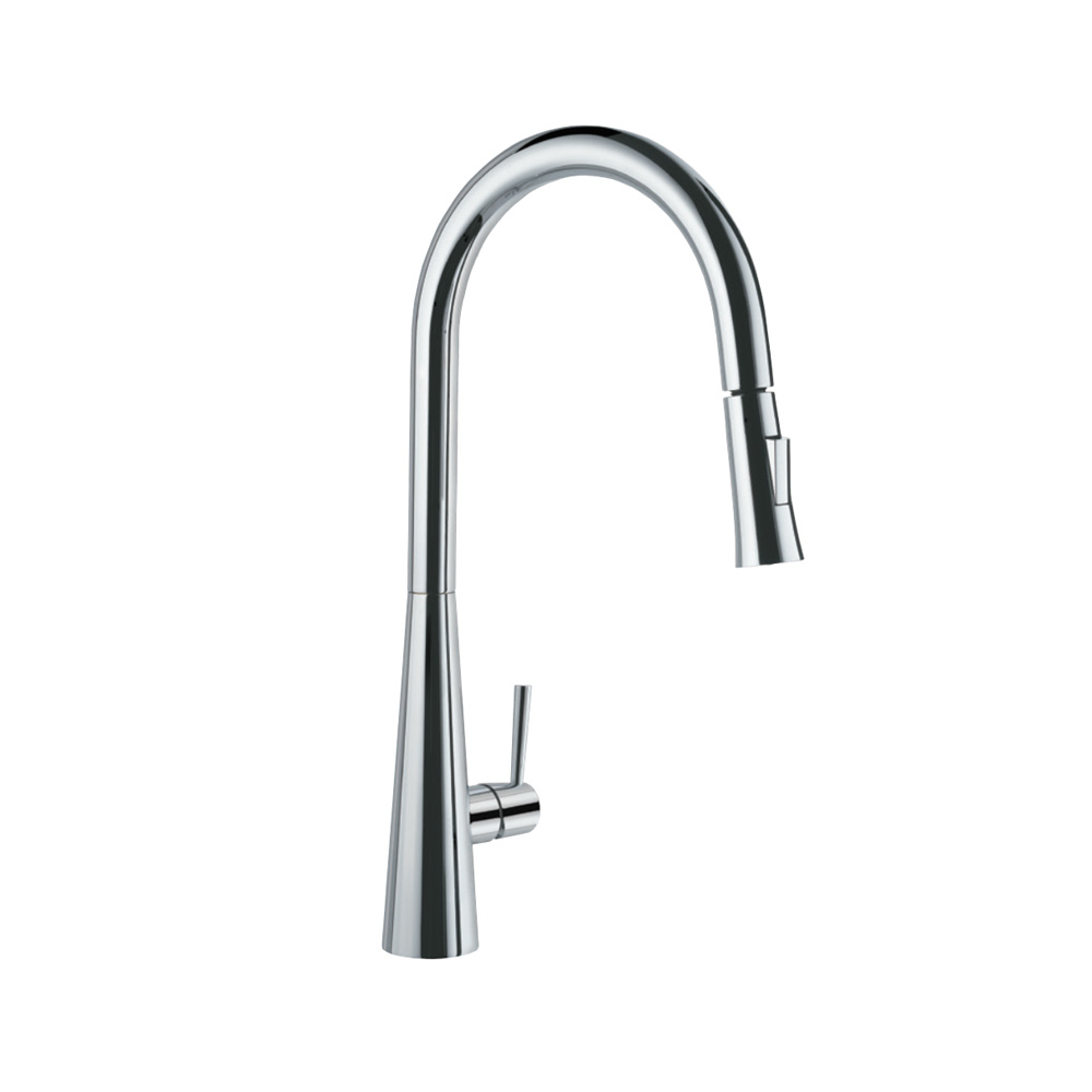 FLO2 Single Lever Pulldown Conical Sink Mixer-Chrome