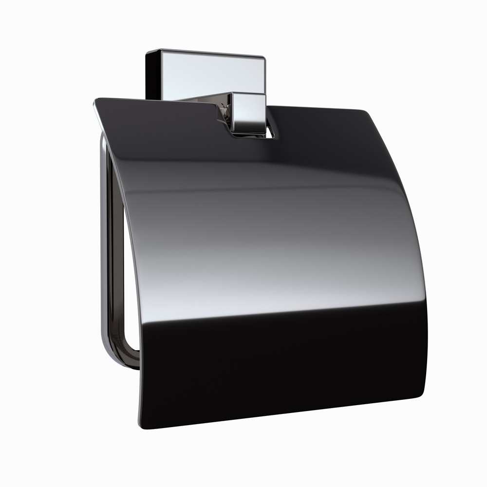 Toilet Paper Holder-Black Chrome
