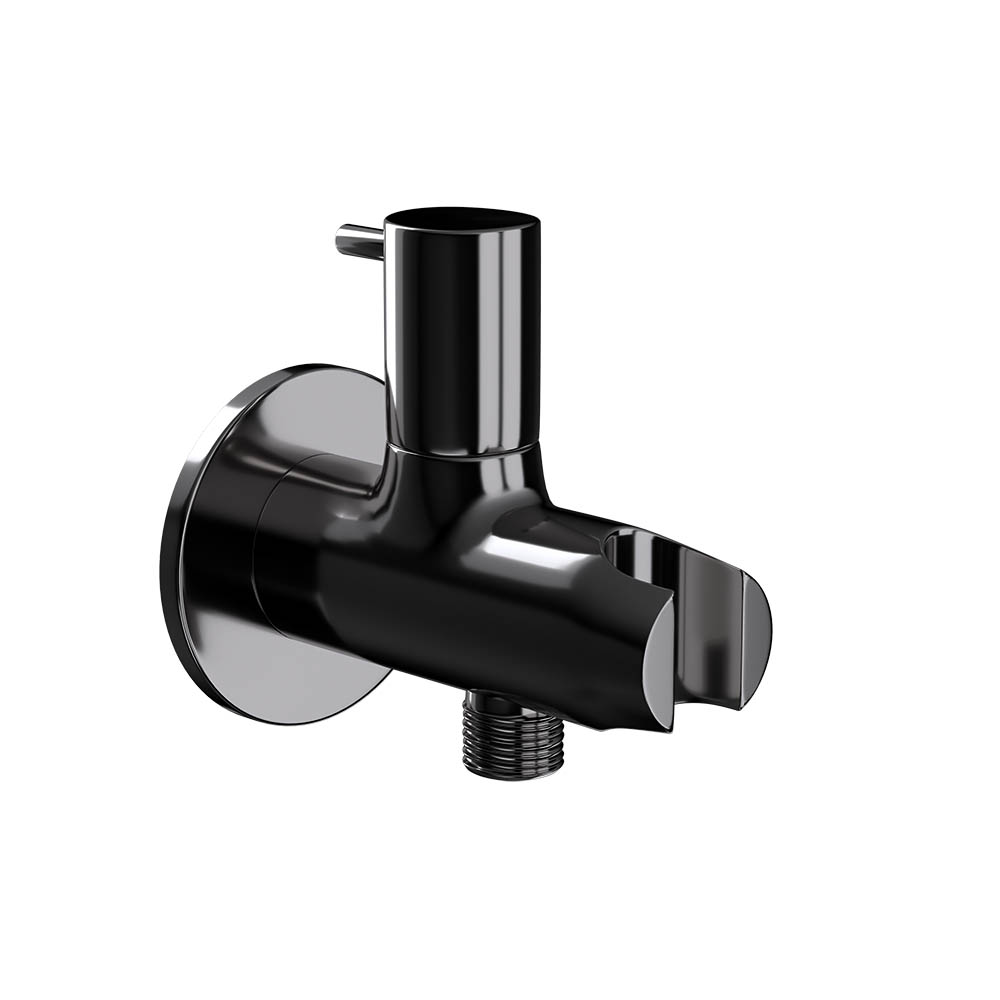 Round Wall Outlet-Black Chrome