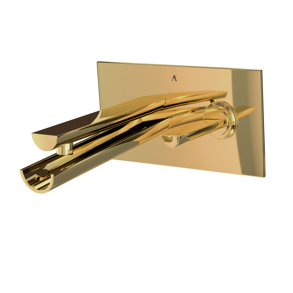 Joystick in-wall Basin Mixer-Gold Bright PVD
