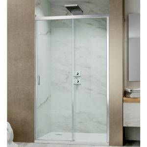 Optima Wall to wall shower enclosure-Chrome Frame | Clear Glass-1000