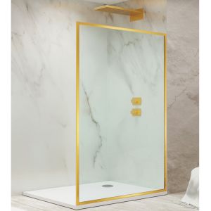 ALPHA - Walk-in Enclosure (Fully Framed)-Gold Frame | Clear Glass -700