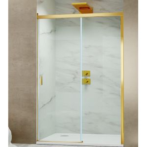 Optima Wall to wall shower enclosure-Gold Frame | Clear Glass -1000