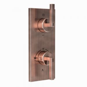 Thermostatic shower valve with 5-way diverter-Antique Copper