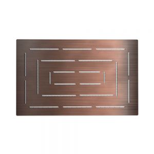 Maze Single Function 190X295mm Rectangular Showerhead-Antique Copper