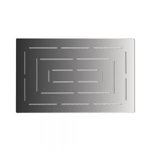 Maze Single Function 190X295mm Rectangular Showerhead-Black Chrome
