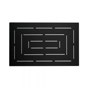 Maze Single Function 190X295mm Rectangular Showerhead-Black Matt