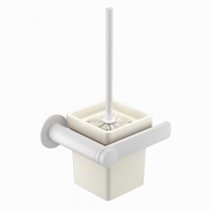 Toilet Brush &amp; Holder-White Matt