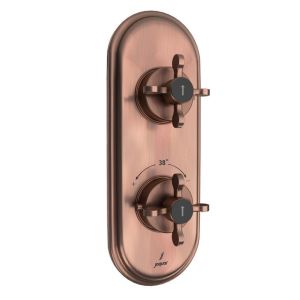 Aquamax 3 Outlet Thermostatic Shower Mixer complete set with in-wall part - Antique Copper