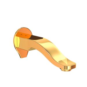 Tiaara Bath Spout with Wall Flange-Gold Bright PVD