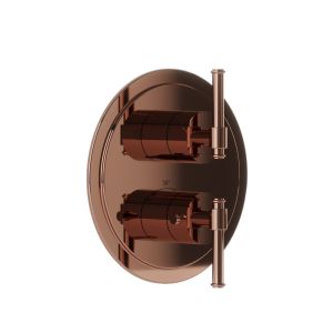 Exposed Part Kit of Thermostatic Shower Mixer with 2-way diverter-Blush Gold PVD