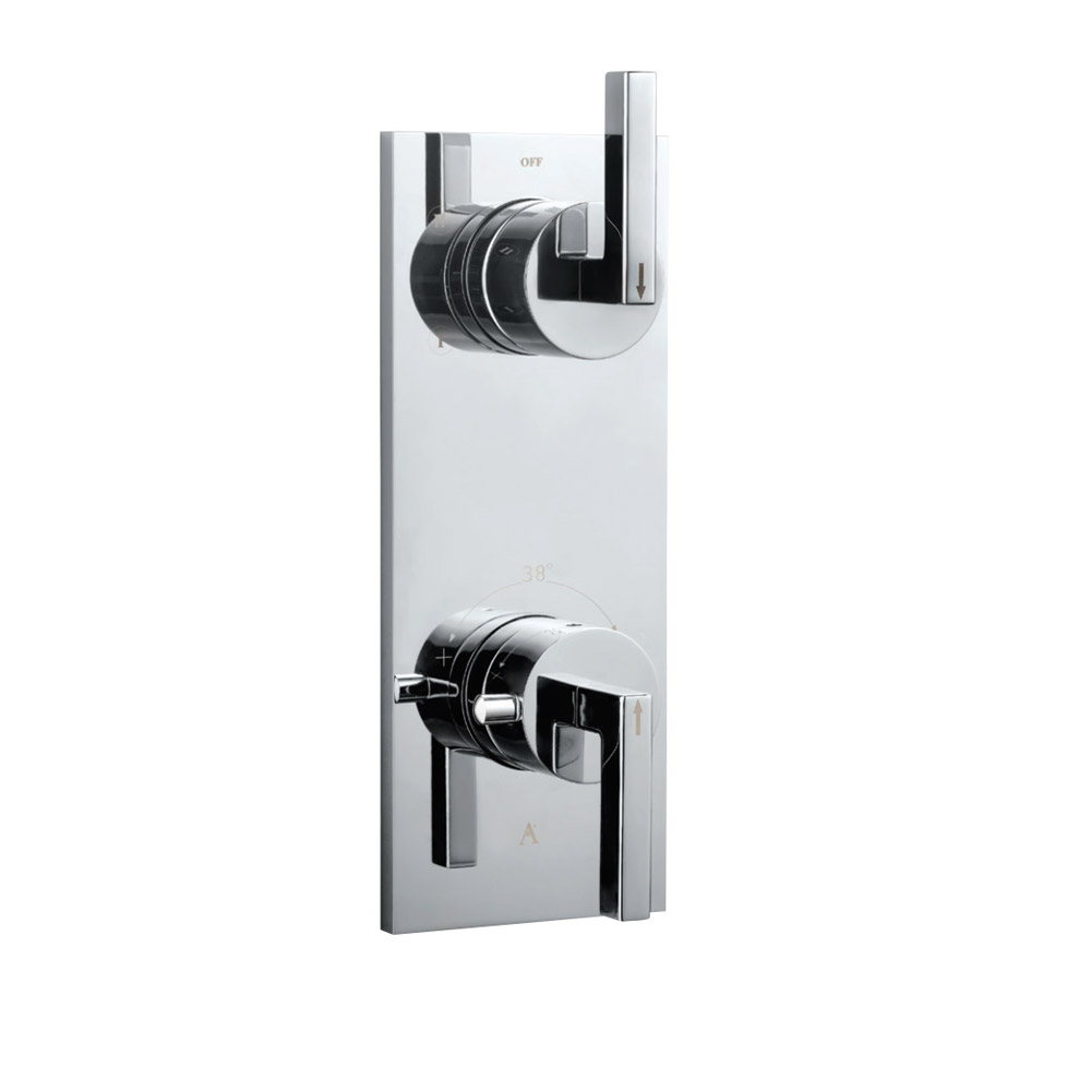 Thermostatic shower valve with 2-way diverter-Chrome