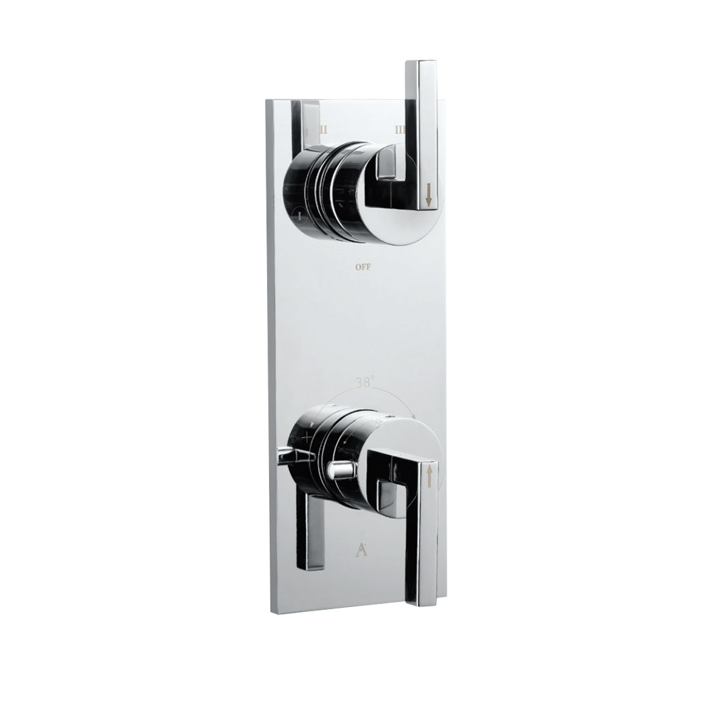Thermostatic shower valve with 5-way diverter-Chrome