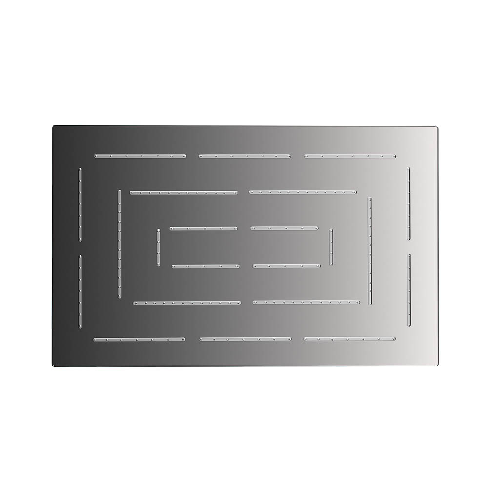 Maze Single Function 190X295mm Rectangular Showerhead-Black Chrome