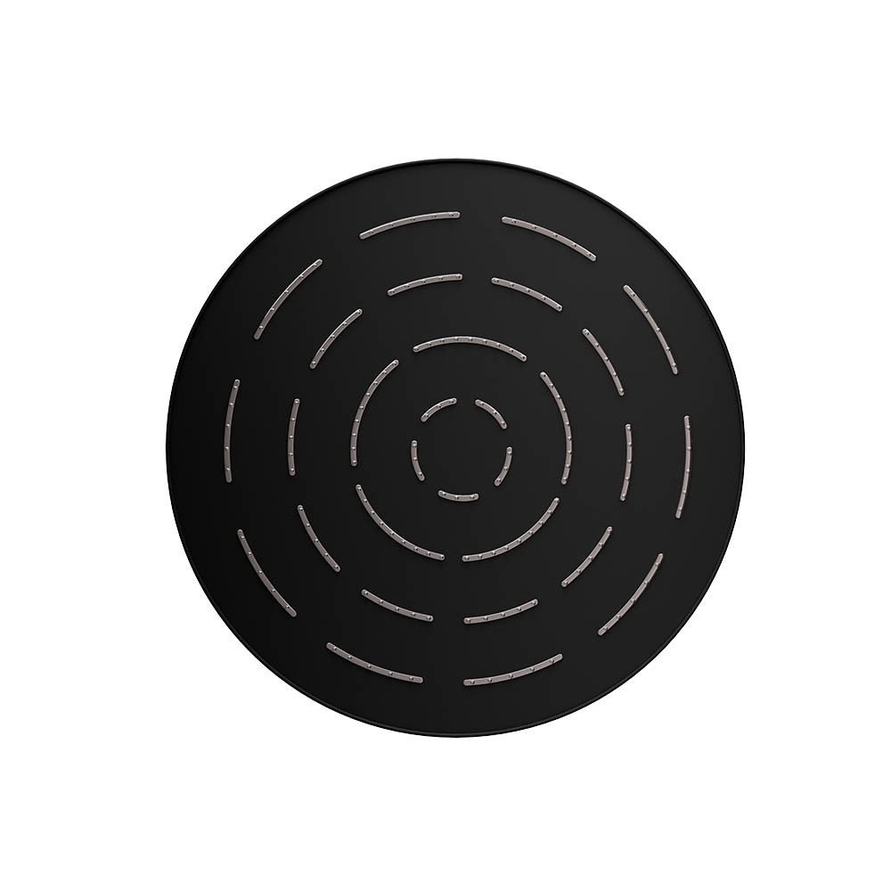 Maze Single Function 200mm Round Showerhead-Black Matt