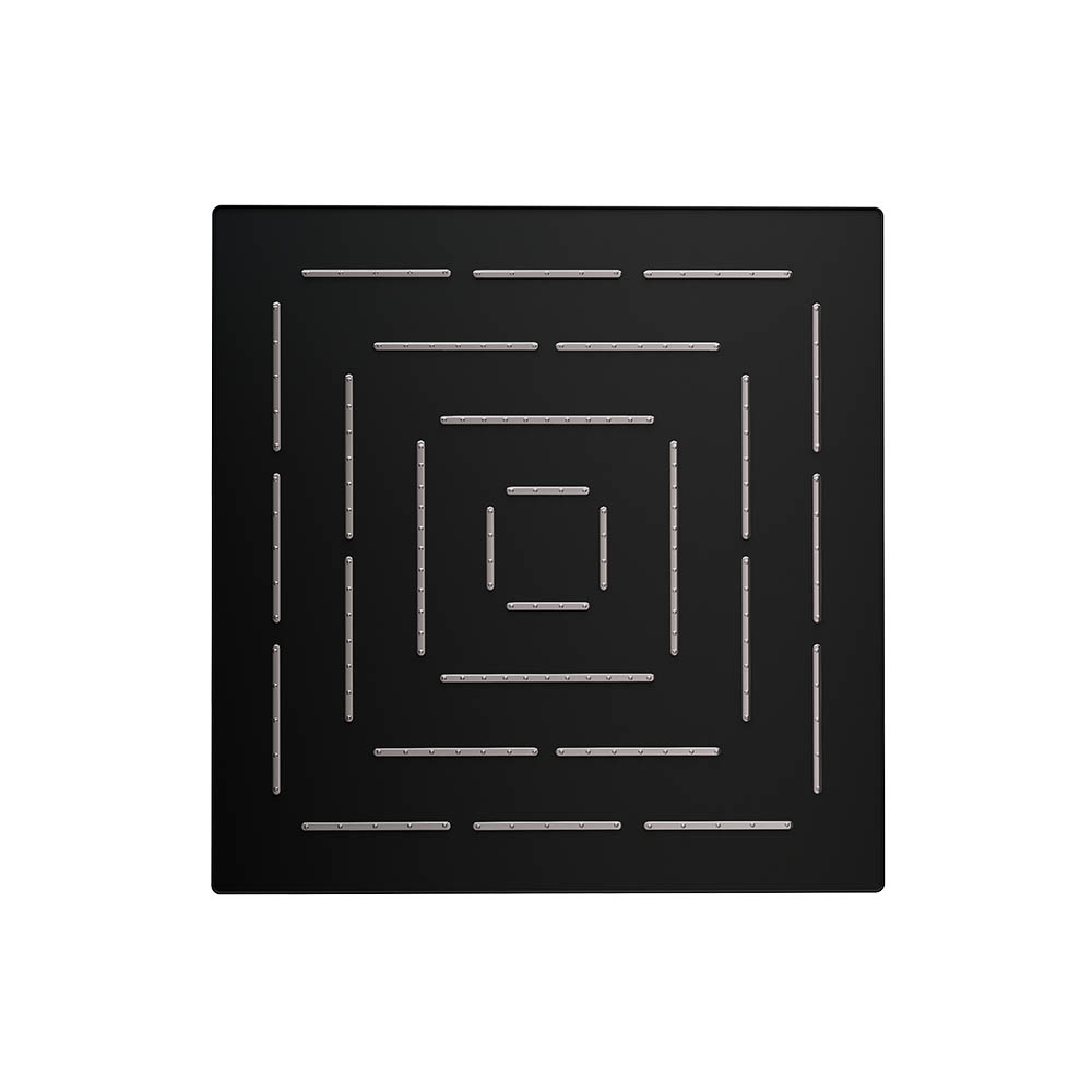 Maze Single Function 200X200mm Square Showerhead-Black Matt