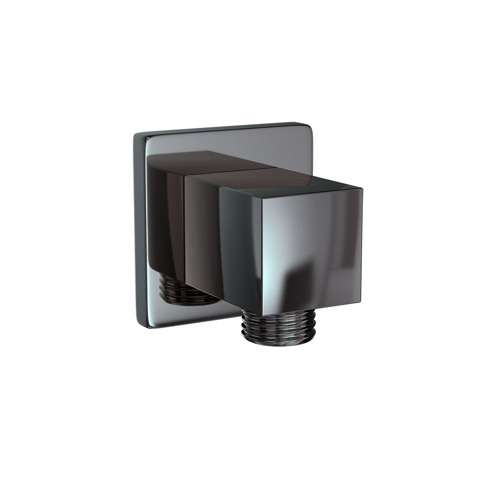 Square Wall Outlet-Black Chrome