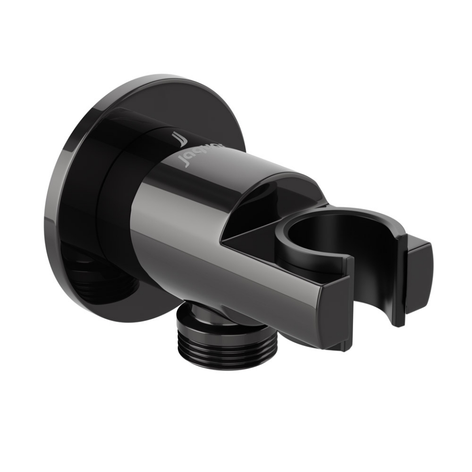 Round Wall Outlet-Black Chrome