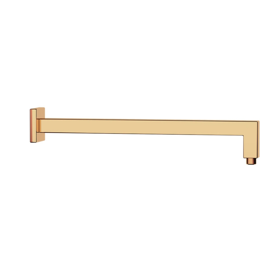 Square Shower Arm, 600mm-Gold Bright PVD