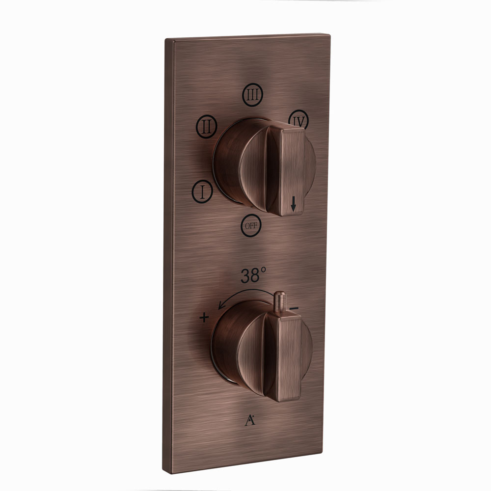Thermatik-R In-wall Thermostatic Shower Valve with 5-Way Diverter-Antique Copper