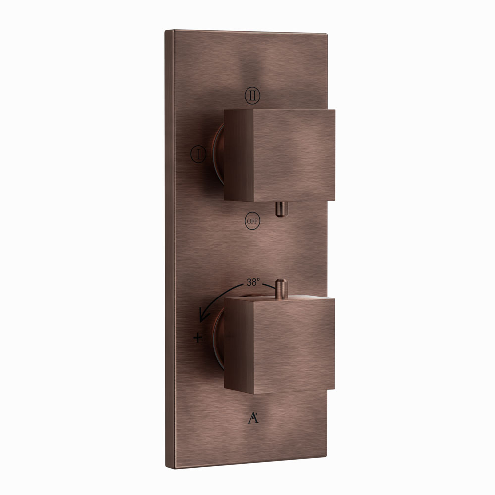 Thermatik-S In-wall Thermostatic Shower Valve with 3-Way Diverter - Antique Copper