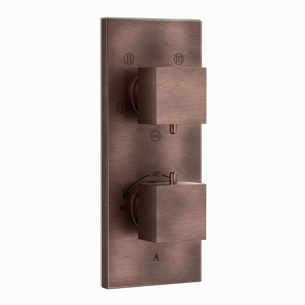 Thermatik-S In-wall Thermostatic Shower Valve with 4-Way Diverter-Antique Copper