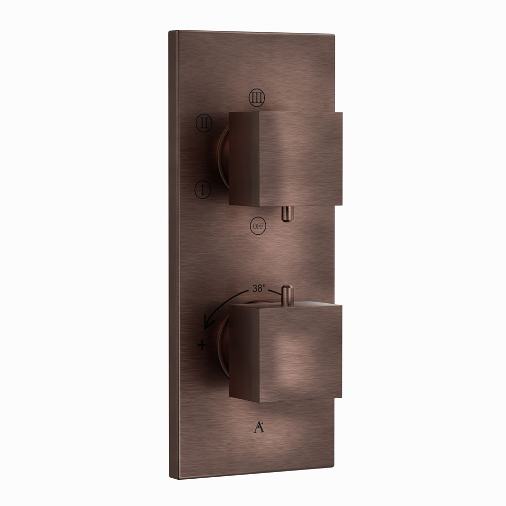Thermatik-S In-wall Thermostatic Shower Valve with 5-Way Diverter-Antique Copper