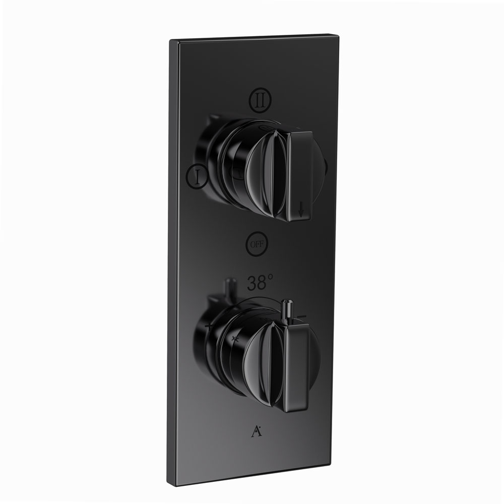 Thermatik-R In-wall Thermostatic Shower Valve with 3-Way Diverter - Black Chrome