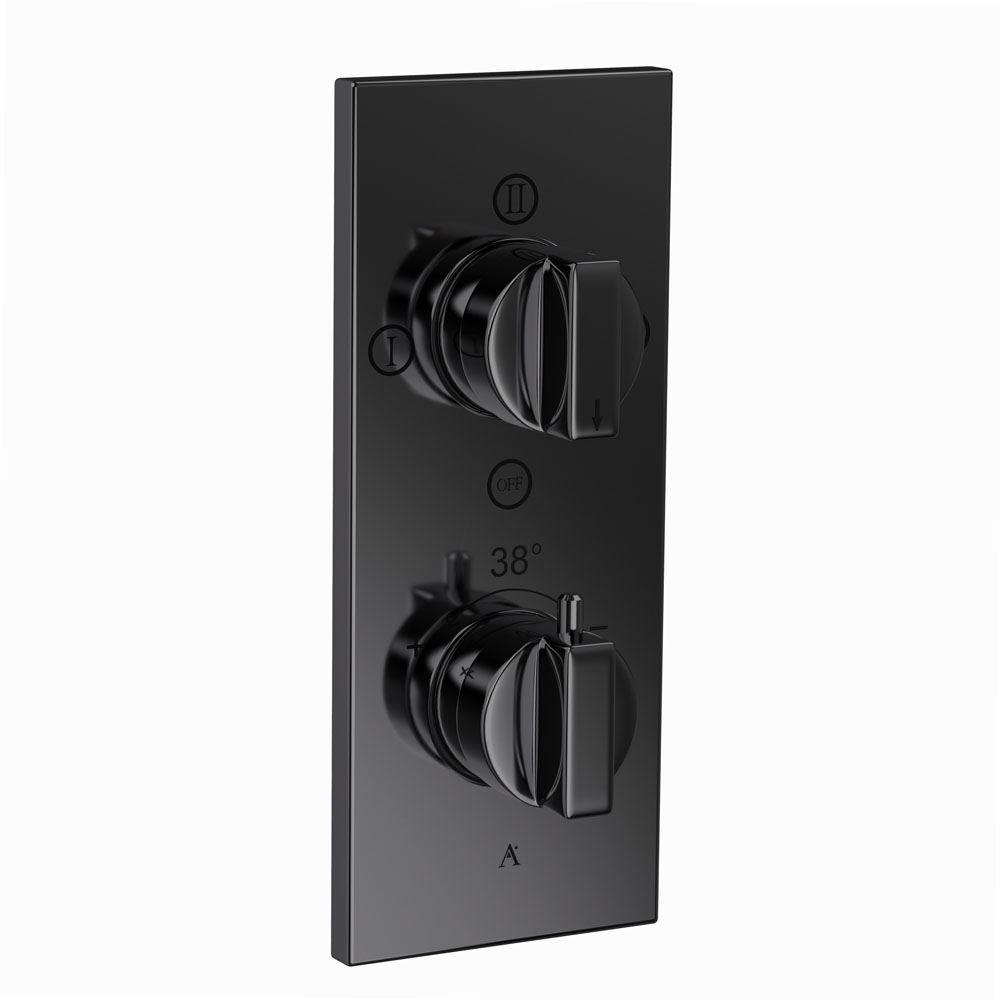 Thermatik-R In-wall Thermostatic Shower Valve with 4-Way Diverter-Black Chrome