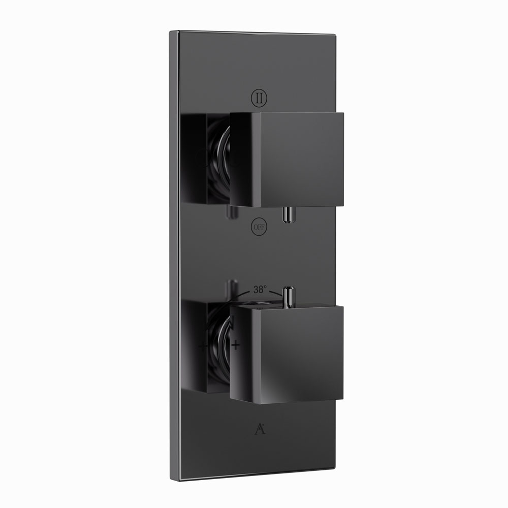 Thermatik-S In-wall Thermostatic Shower Valve with 3-Way Diverter - Black Chrome