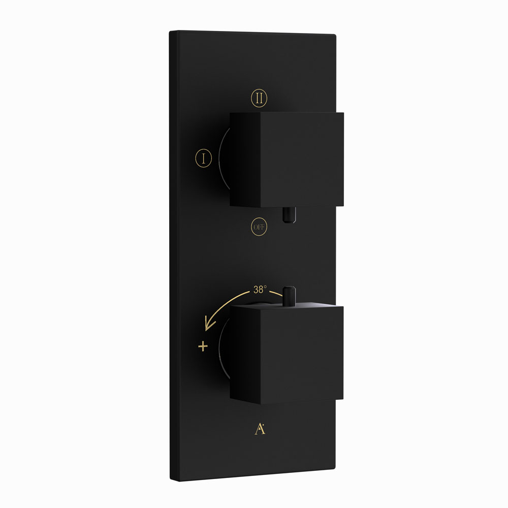 Thermatik-S In-wall Thermostatic Shower Valve with 3-Way Diverter - Black Matt