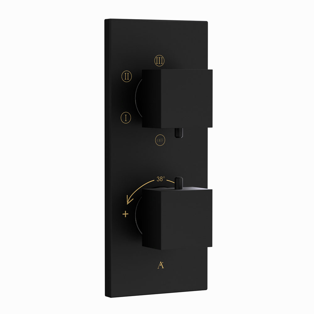 Thermatik-S In-wall Thermostatic Shower Valve with 5-Way Diverter-Black Matt