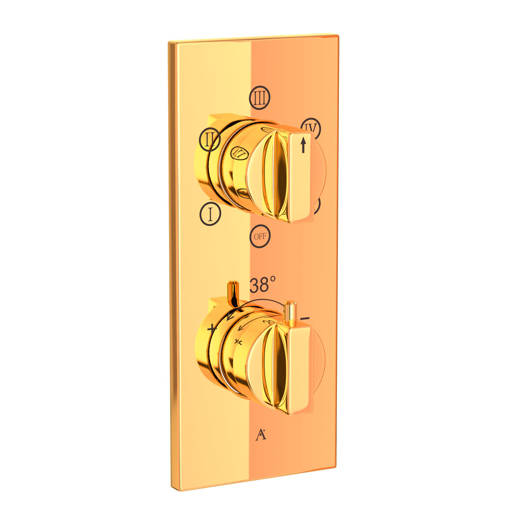Thermatik-R In-wall Thermostatic Shower Valve with 5-Way Diverter-Gold Bright PVD
