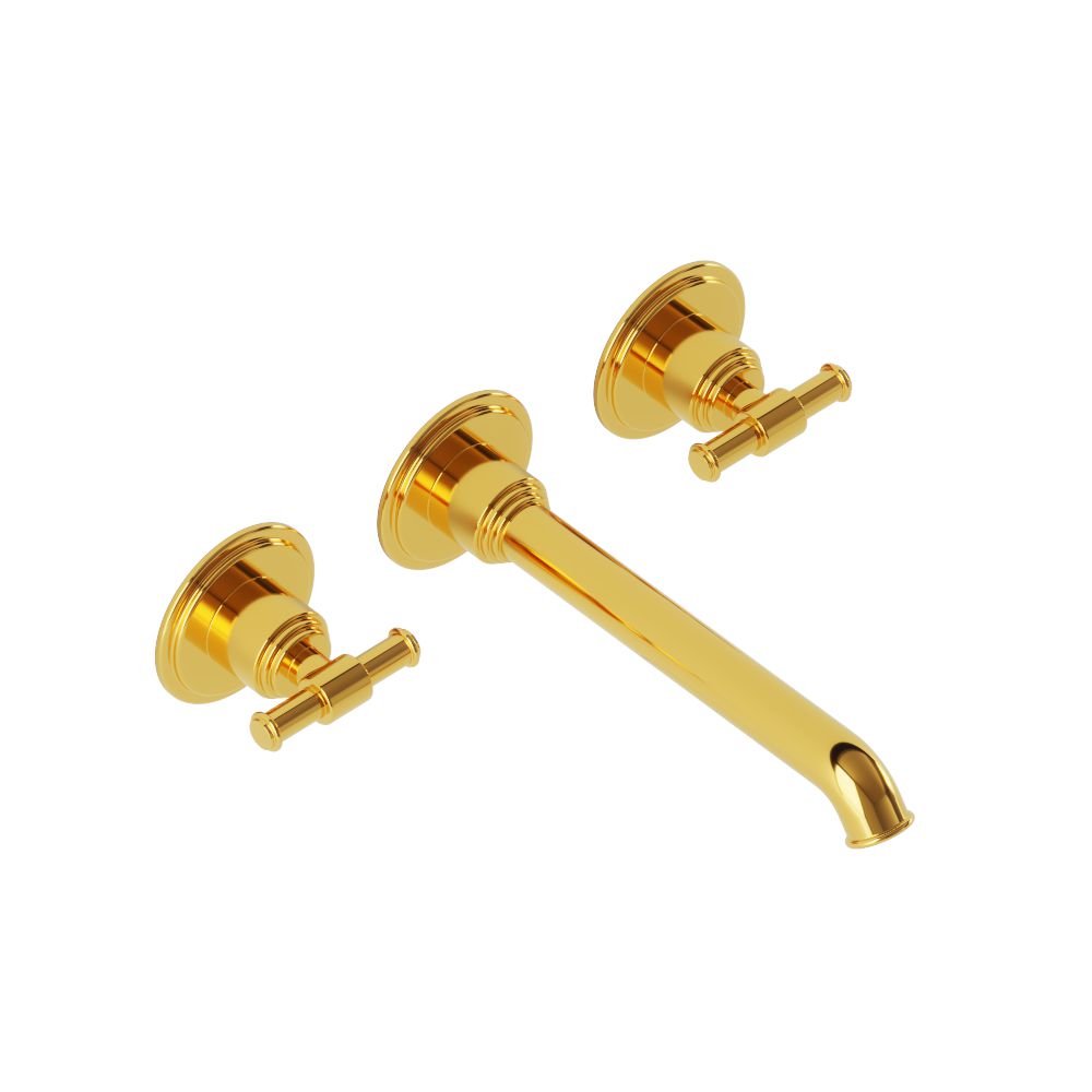 Exposed Part Kit of In-wall 3-Hole Basin Mixer-Gold Bright PVD